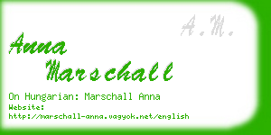 anna marschall business card